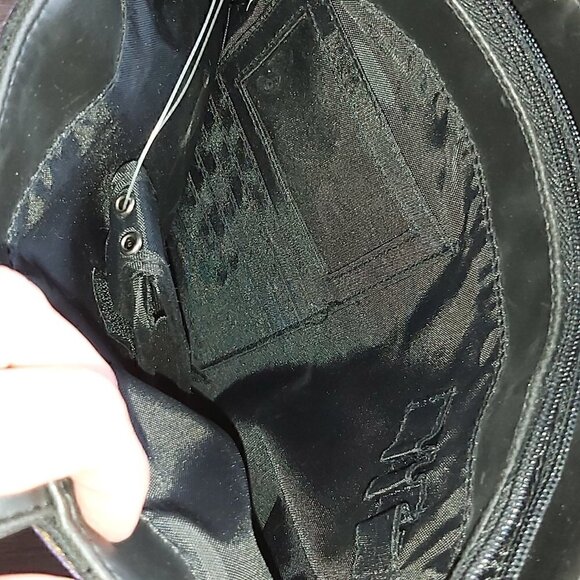 NWOT Imitation Bueno Black Felt Media Bag with Floral Trim - Stylish Purse - Picture 5 of 10